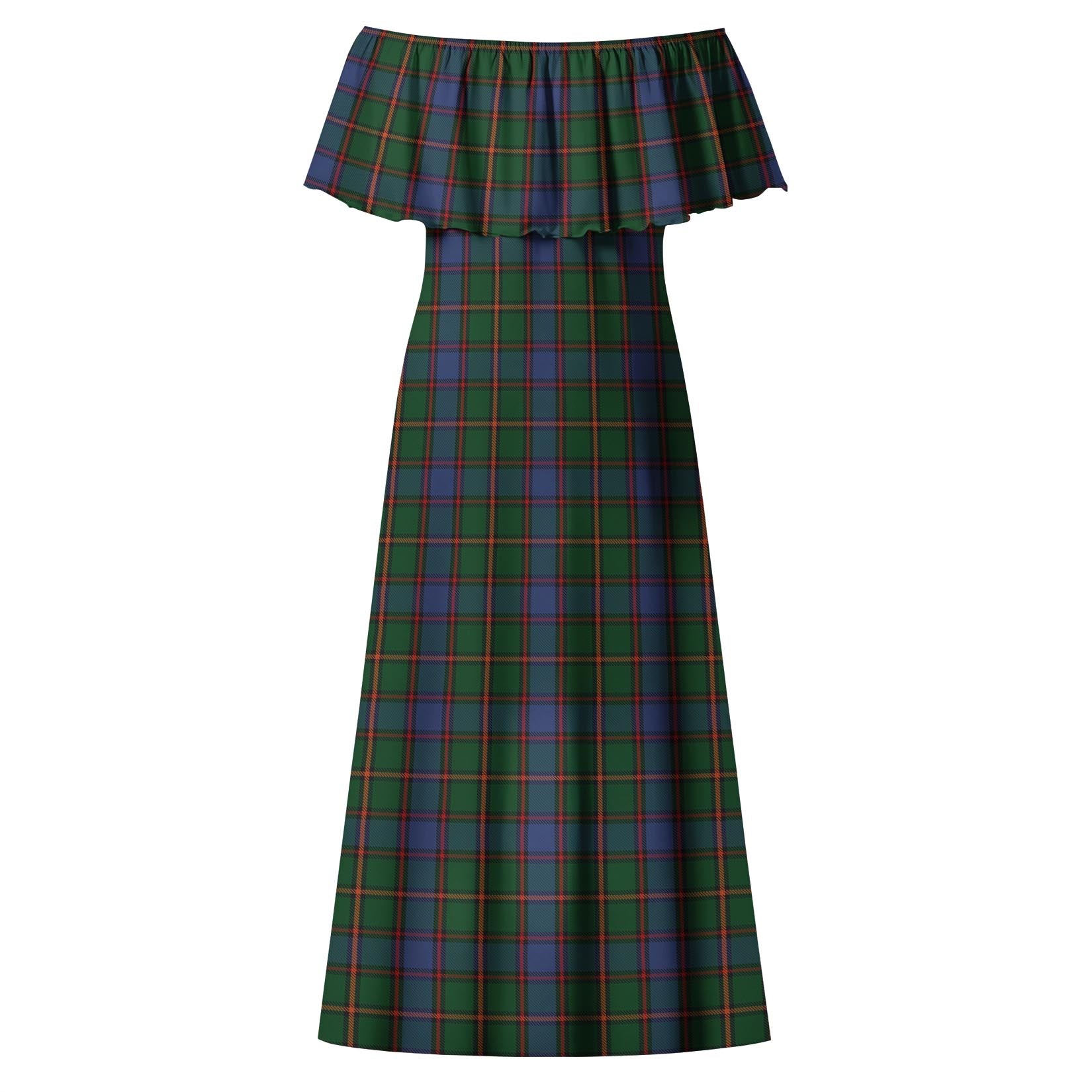 Skene Tartan Off Shoulder Long Dress - Tartanvibesclothing