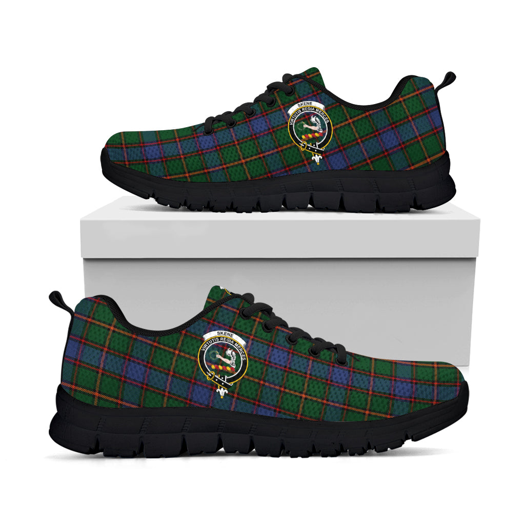 Skene Tartan Sneakers with Family Crest - Tartan Vibes Clothing