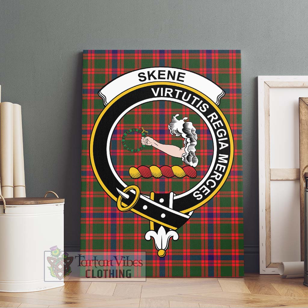 Tartan Vibes Clothing Skene Modern Tartan Canvas Print Wall Art with Family Crest