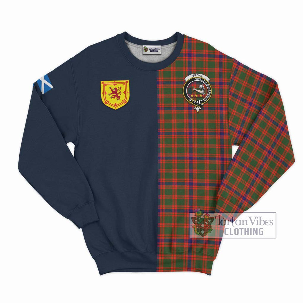 Tartan Vibes Clothing Skene Modern Tartan Sweatshirt with Scottish Lion Royal Arm Half Style