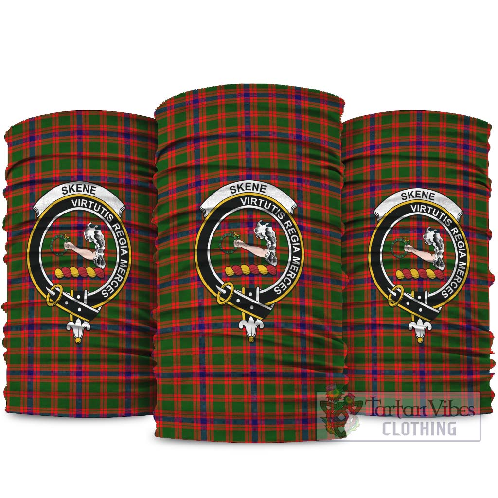 Skene Modern Tartan Neck Gaiters, Tartan Bandanas, Tartan Head Band with Family Crest