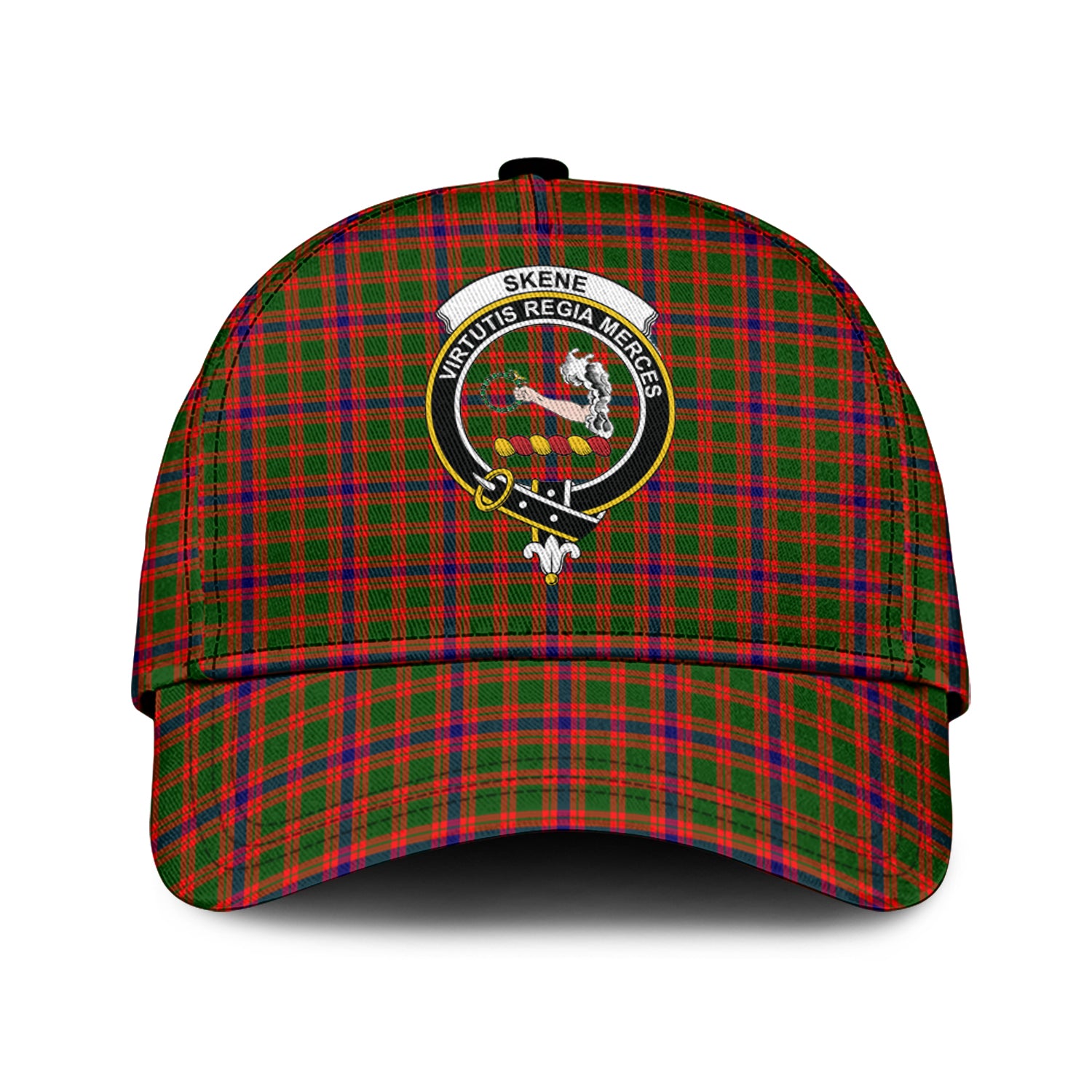 Skene Modern Tartan Classic Cap with Family Crest Classic Cap Universal Fit - Tartan Vibes Clothing