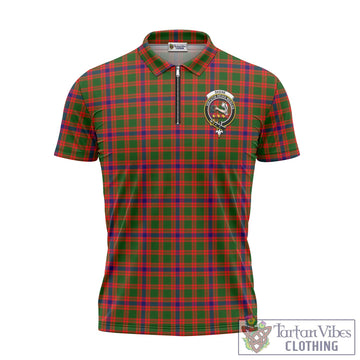 Skene Modern Tartan Zipper Polo Shirt with Family Crest