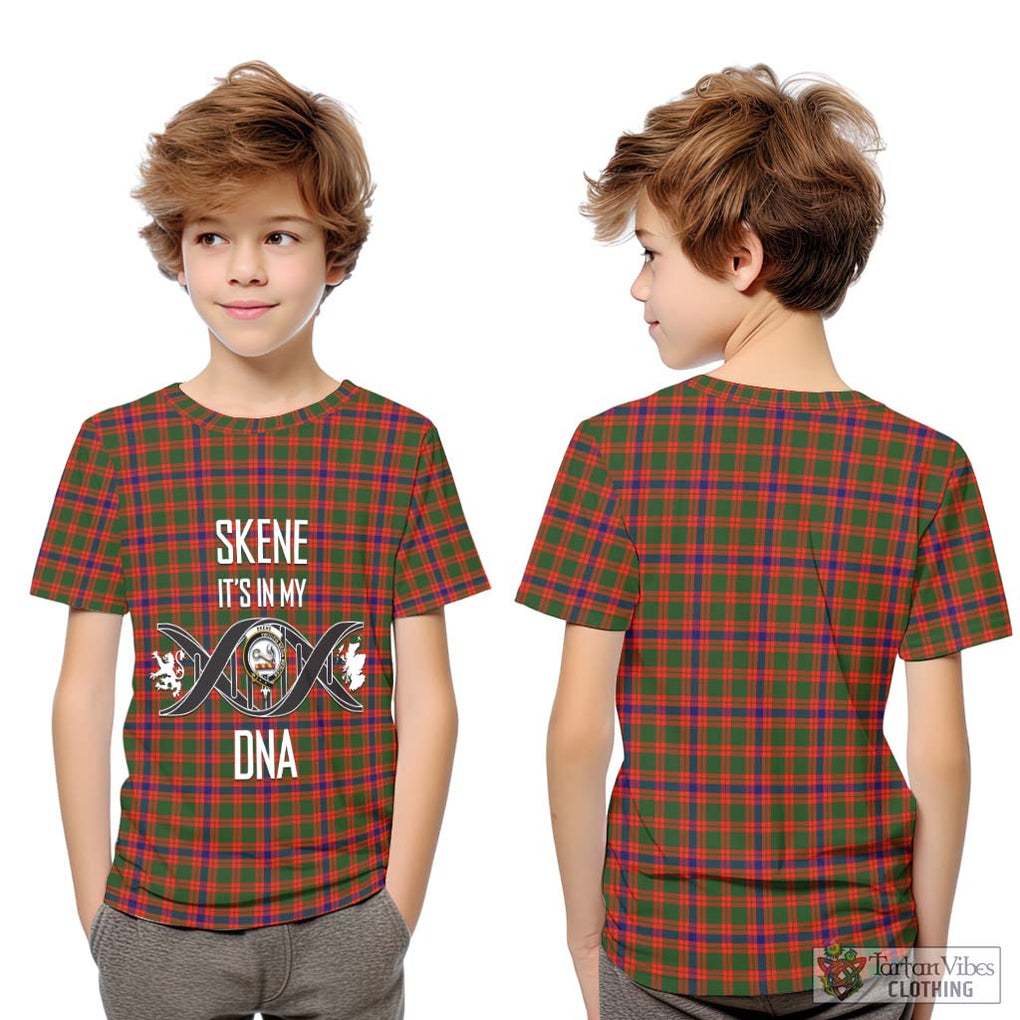 Skene Modern Tartan Kid T-Shirt with Family Crest DNA In Me Style Youth XL Size14 - Tartanvibesclothing Shop