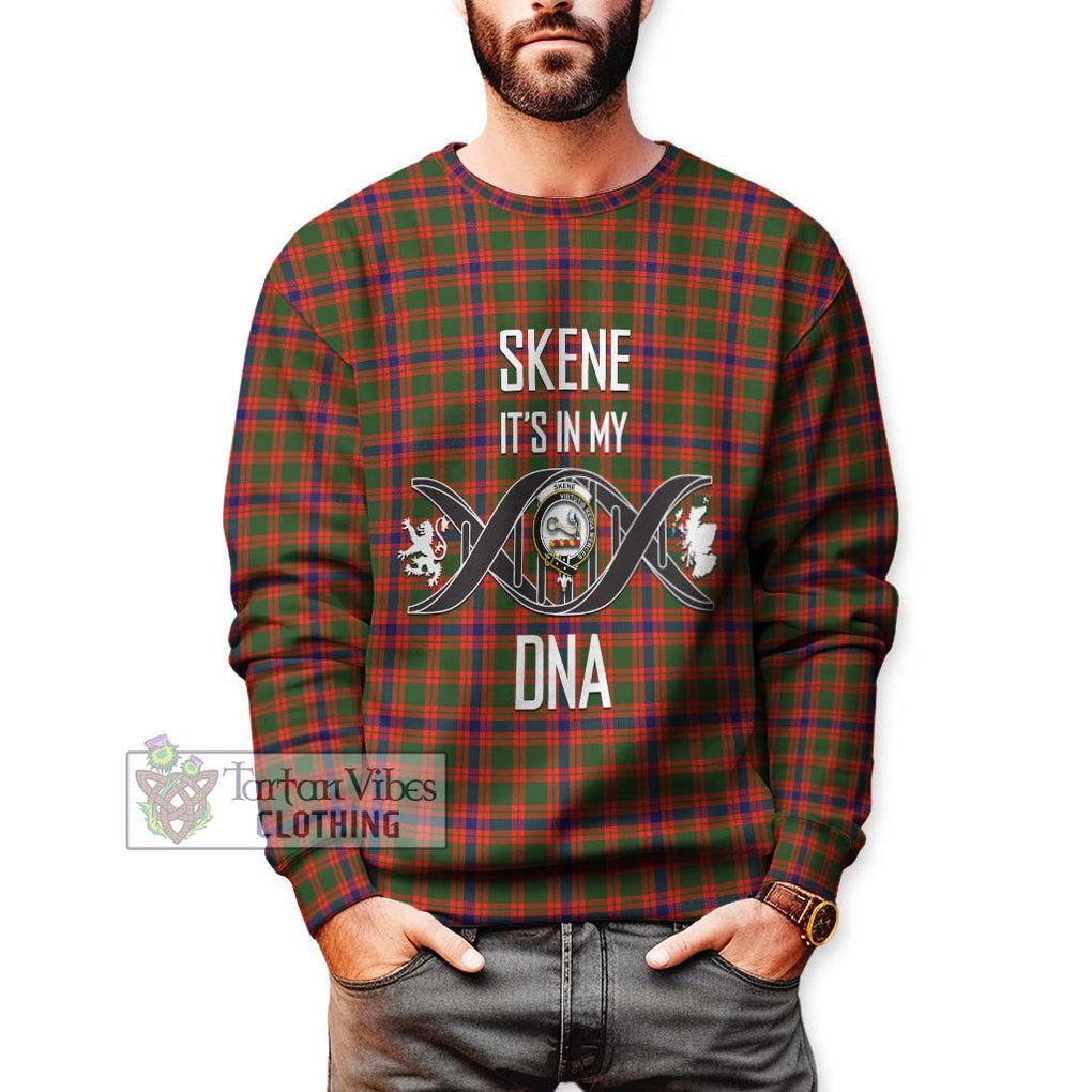 Skene Modern Tartan Sweatshirt with Family Crest DNA In Me Style Unisex - Tartanvibesclothing Shop