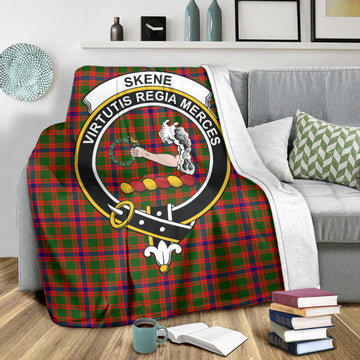 Skene Modern Tartan Blanket with Family Crest