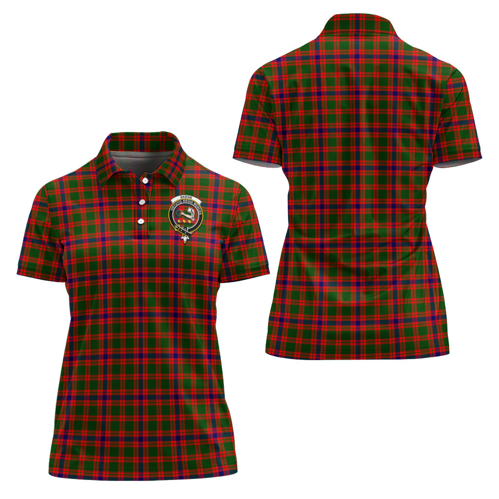 Skene Modern Tartan Polo Shirt with Family Crest For Women Women - Tartan Vibes Clothing