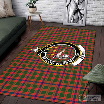 Skene Modern Tartan Area Rug with Family Crest