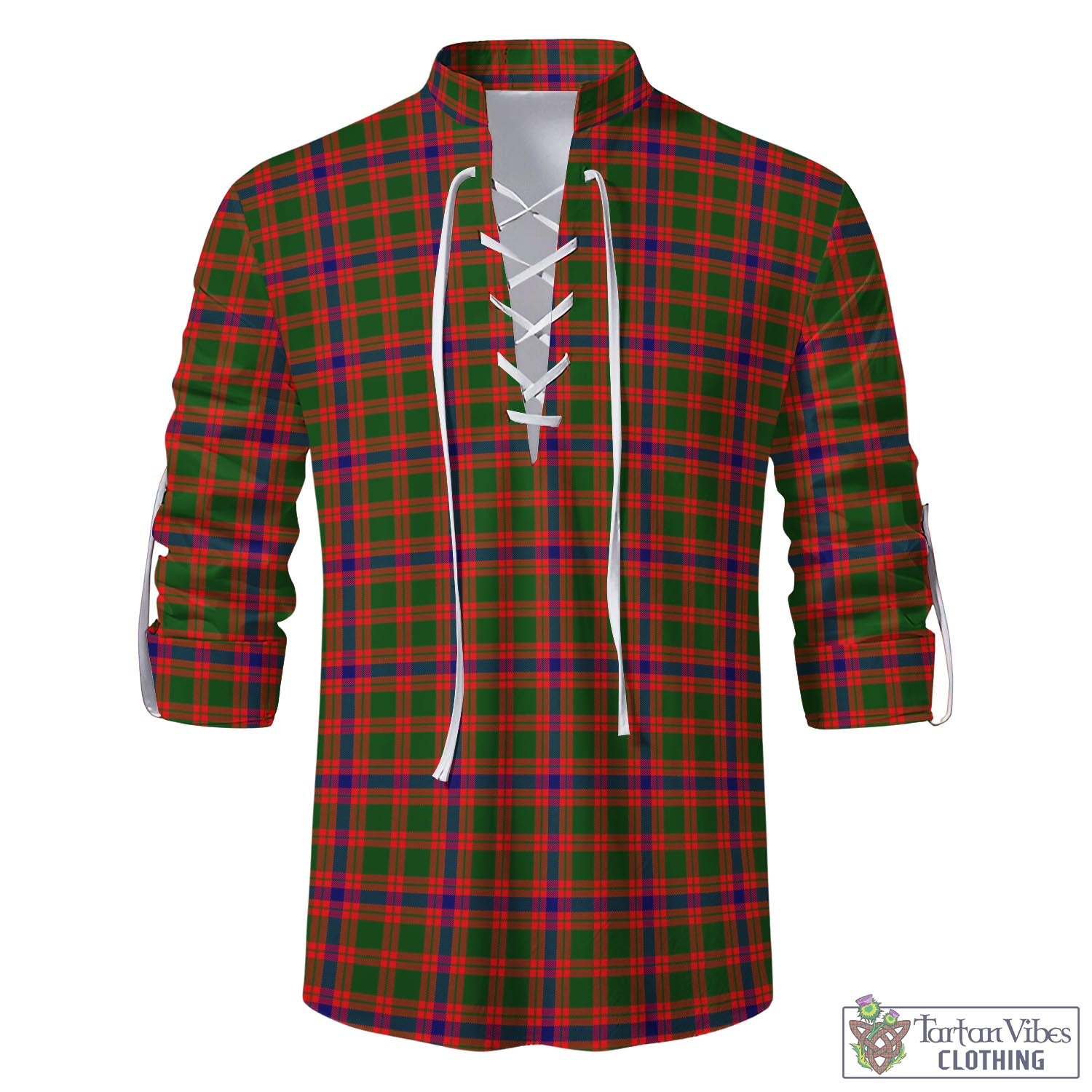 Tartan Vibes Clothing Skene Modern Tartan Men's Scottish Traditional Jacobite Ghillie Kilt Shirt