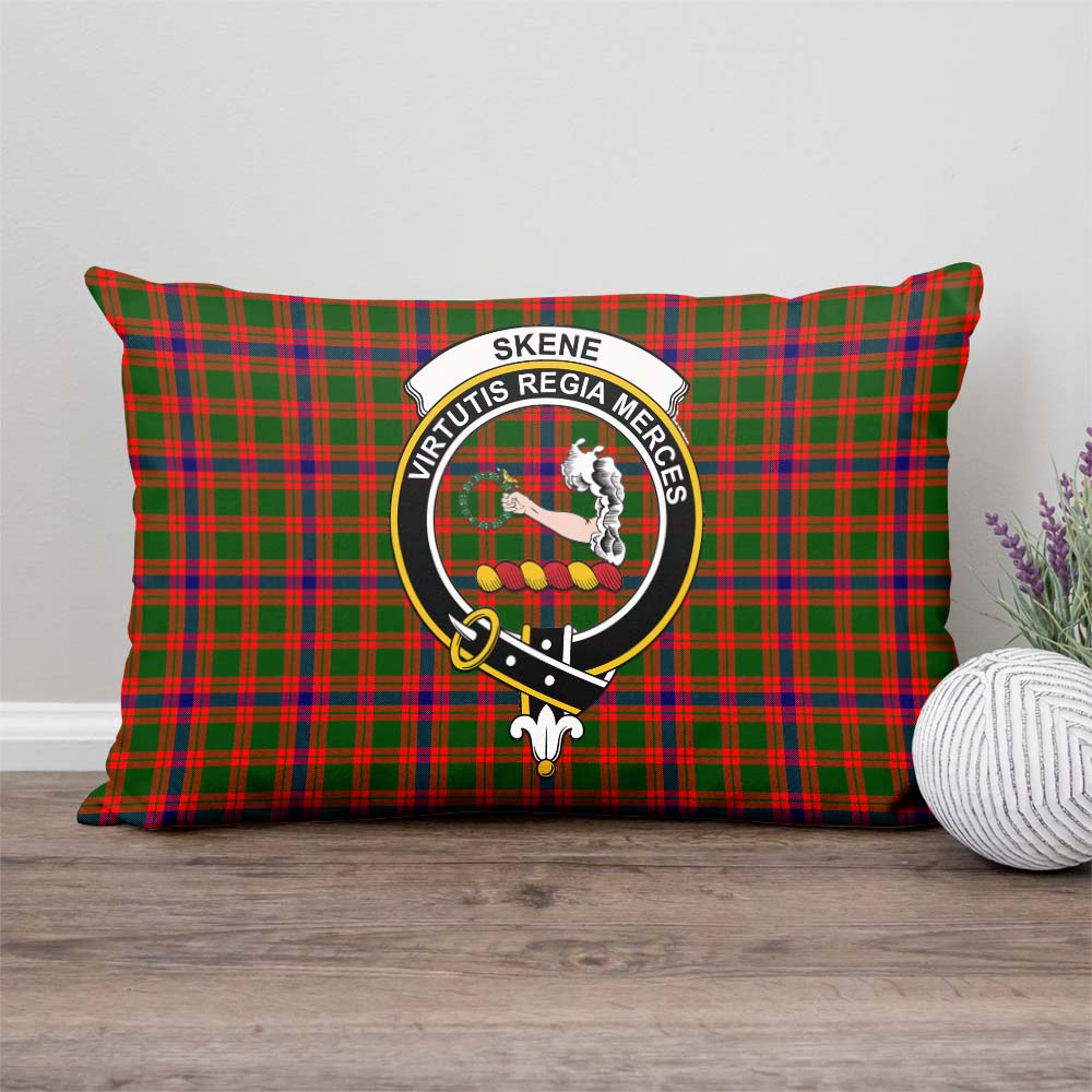 Skene Modern Tartan Pillow Cover with Family Crest Rectangle Pillow Cover - Tartanvibesclothing