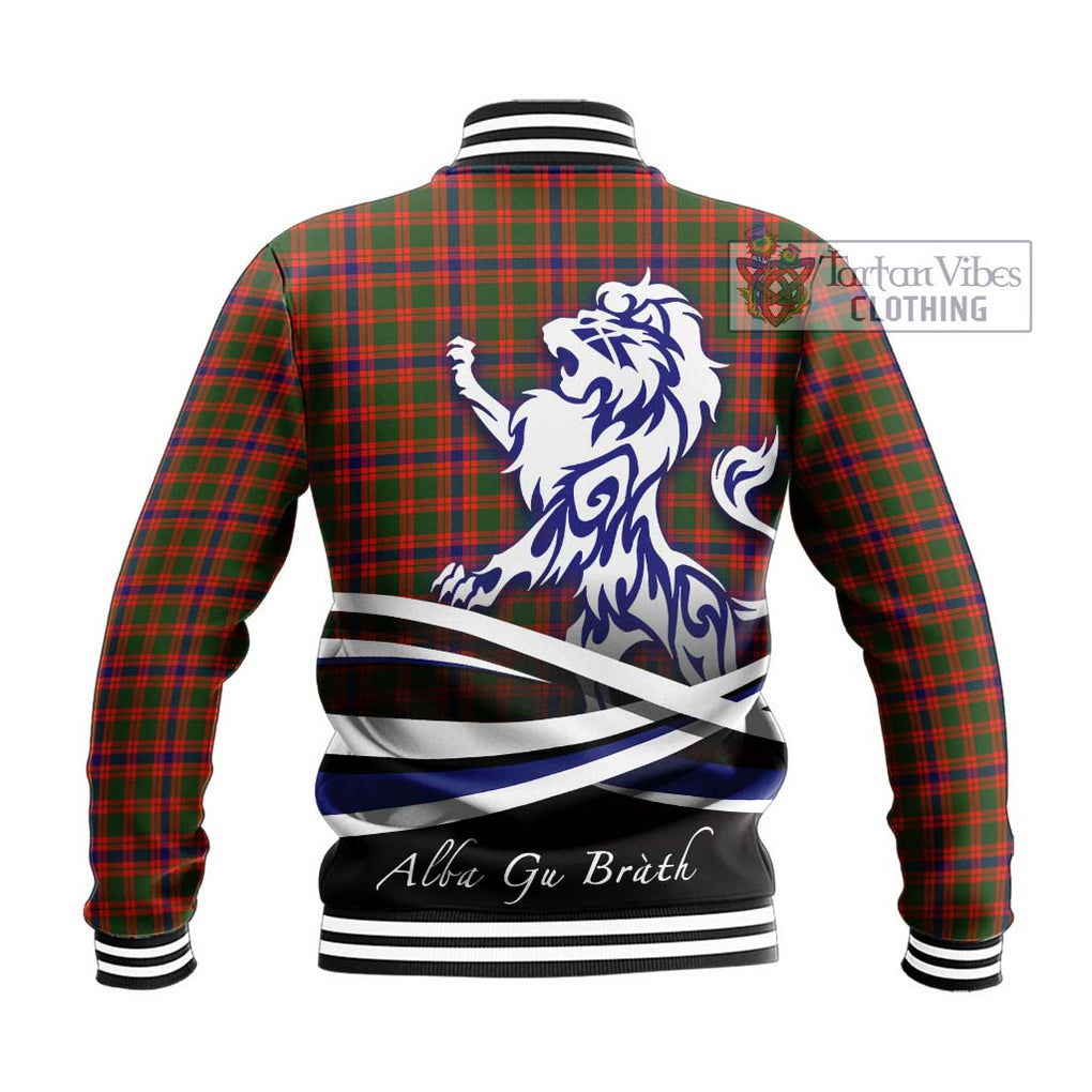 Skene Modern Tartan Baseball Jacket with Alba Gu Brath Regal Lion Emblem - Tartanvibesclothing Shop