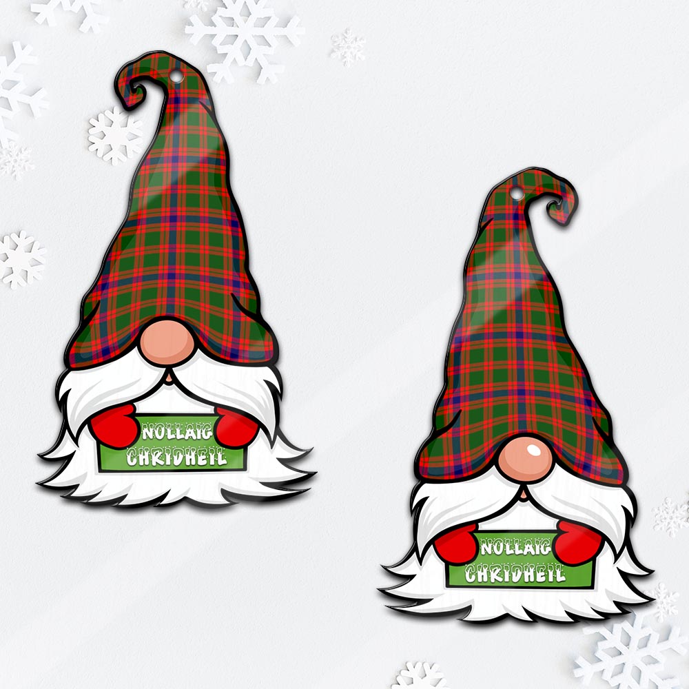 Skene Modern Gnome Christmas Ornament with His Tartan Christmas Hat Mica Ornament - Tartanvibesclothing Shop