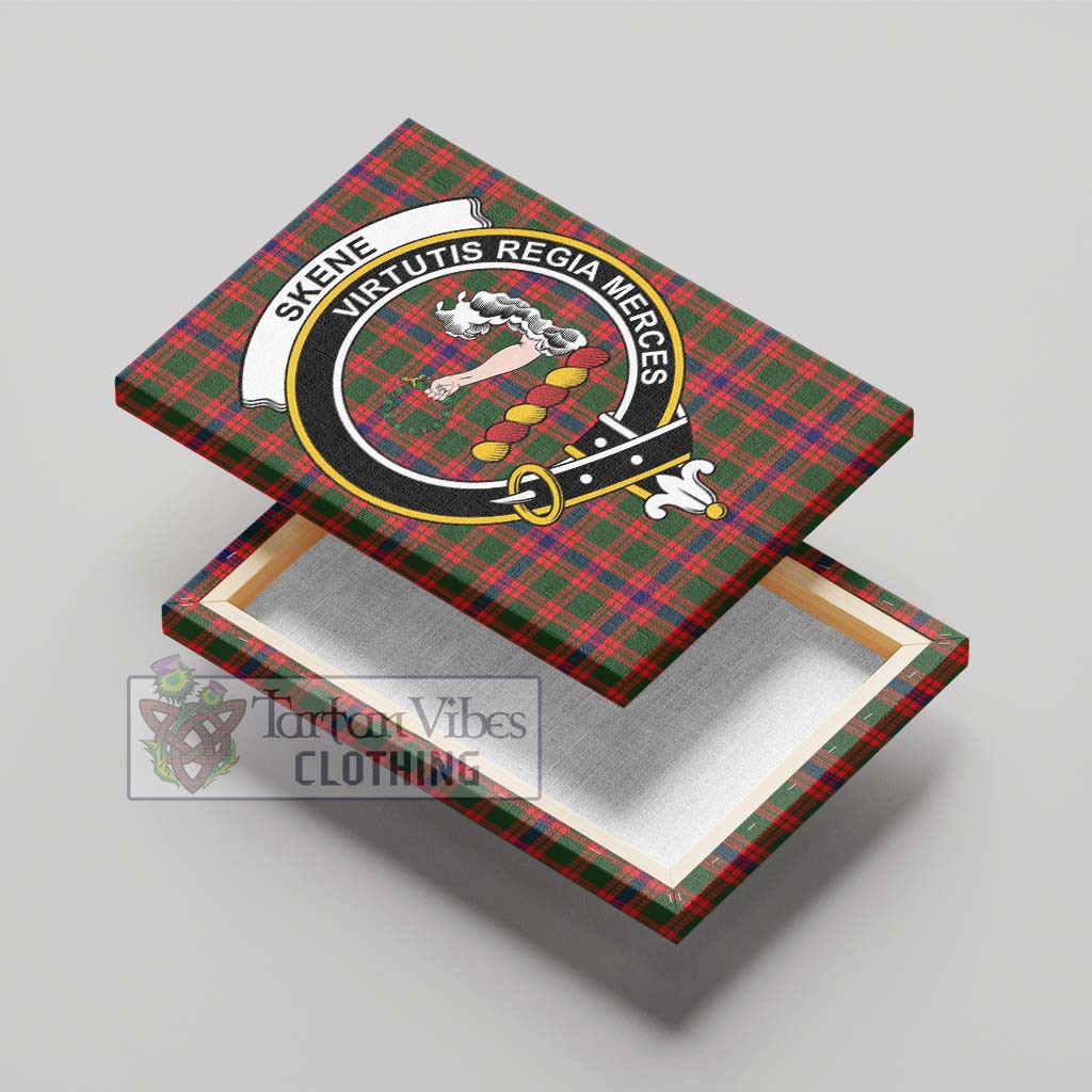 Tartan Vibes Clothing Skene Modern Tartan Canvas Print Wall Art with Family Crest