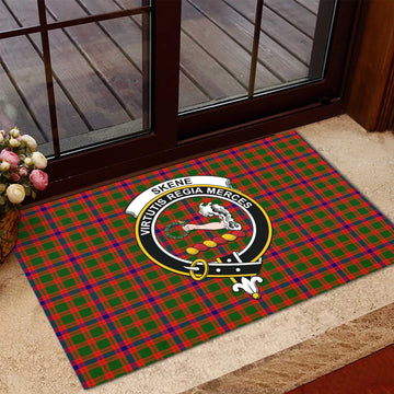 Skene Modern Tartan Door Mat with Family Crest