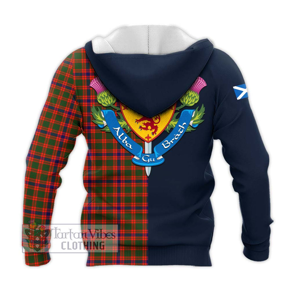 Tartan Vibes Clothing Skene Modern Tartan Knitted Hoodie with Scottish Lion Royal Arm Half Style