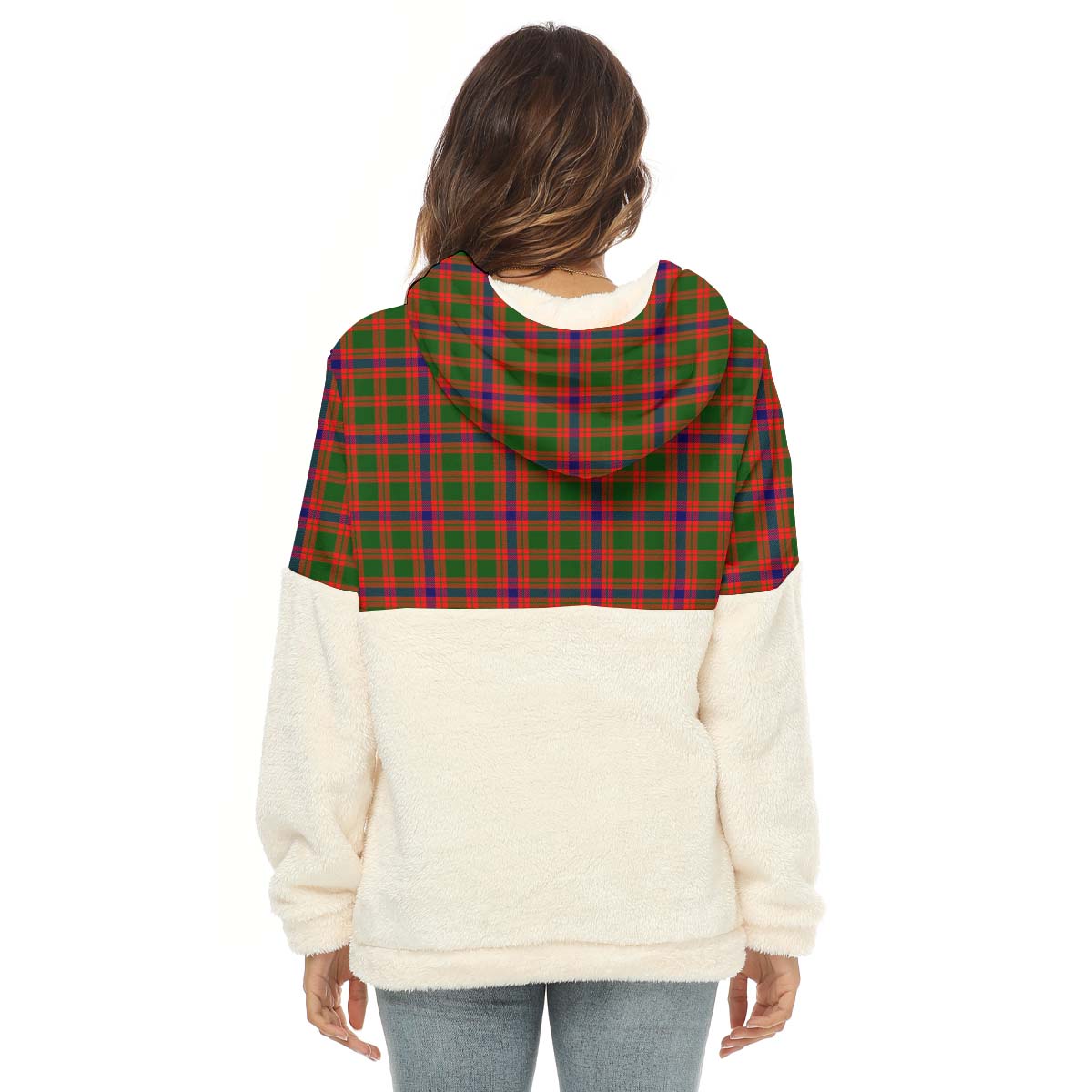 skene-modern-tartan-womens-borg-fleece-hoodie-with-half-zip