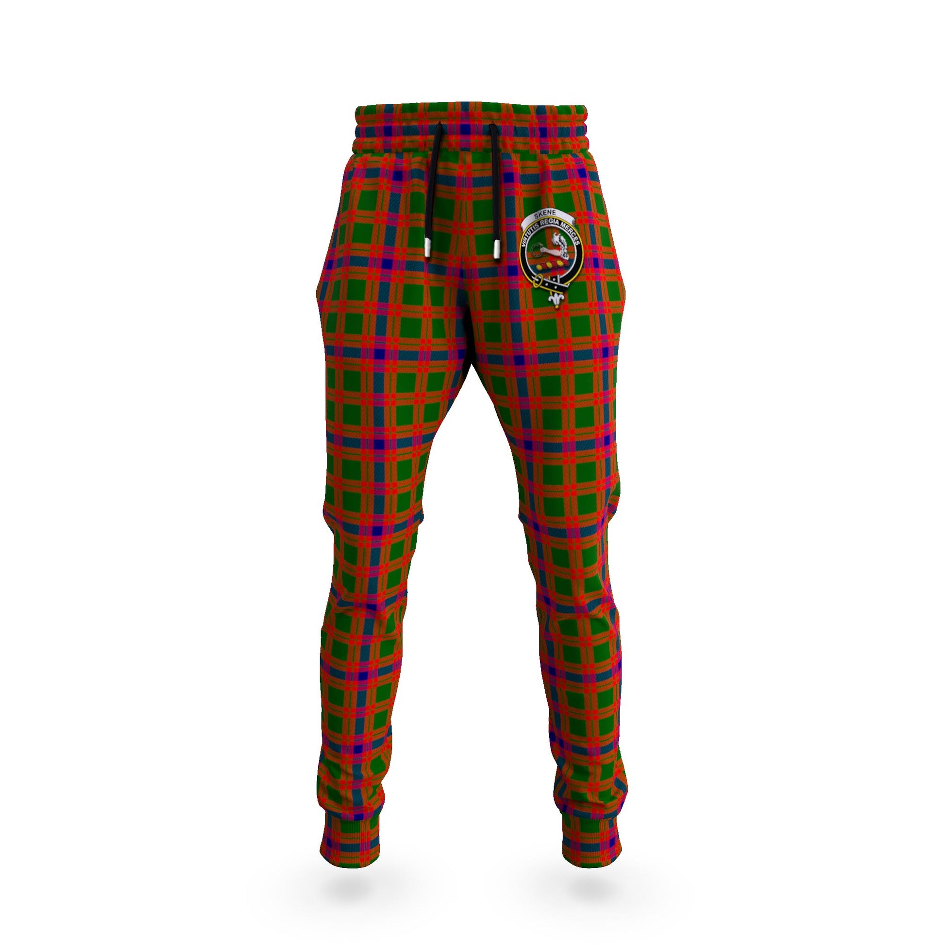 Skene Modern Tartan Joggers Pants with Family Crest 5XL - Tartan Vibes Clothing