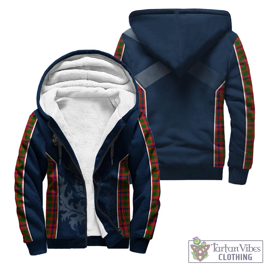 Tartan Vibes Clothing Skene Modern Tartan Sherpa Hoodie with Family Crest and Scottish Thistle Vibes Sport Style