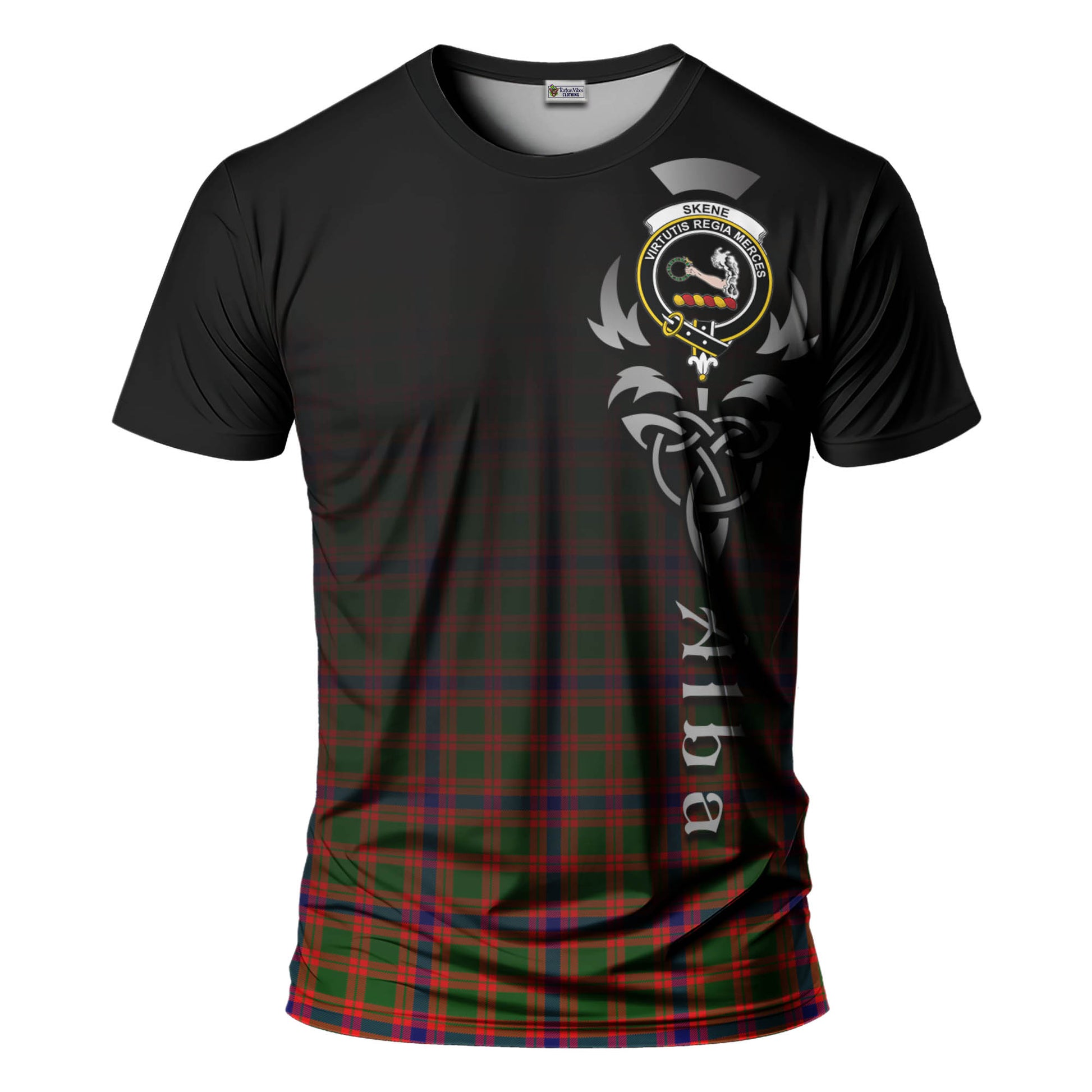 Tartan Vibes Clothing Skene Modern Tartan T-Shirt Featuring Alba Gu Brath Family Crest Celtic Inspired