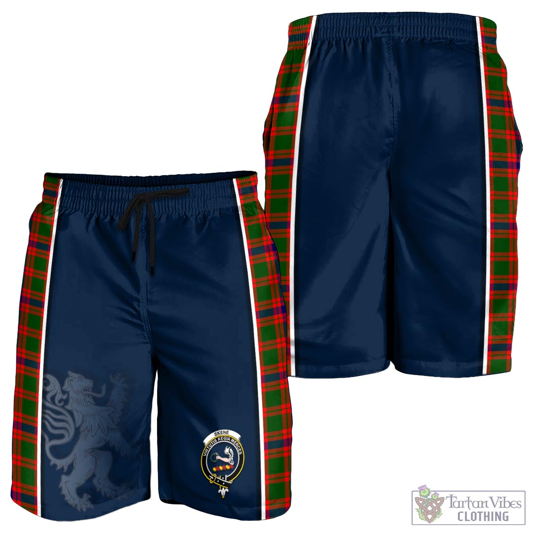 Tartan Vibes Clothing Skene Modern Tartan Men's Shorts with Family Crest and Lion Rampant Vibes Sport Style
