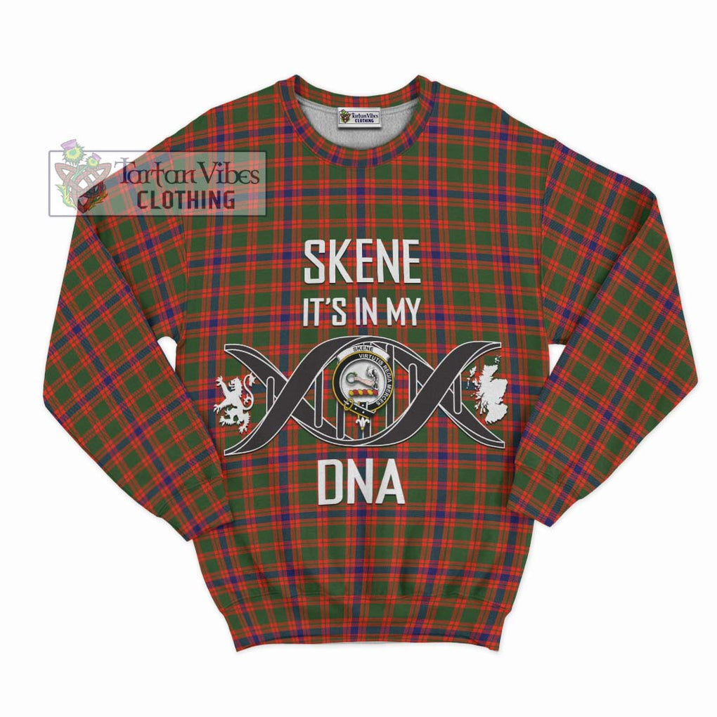 Skene Modern Tartan Sweatshirt with Family Crest DNA In Me Style - Tartanvibesclothing Shop