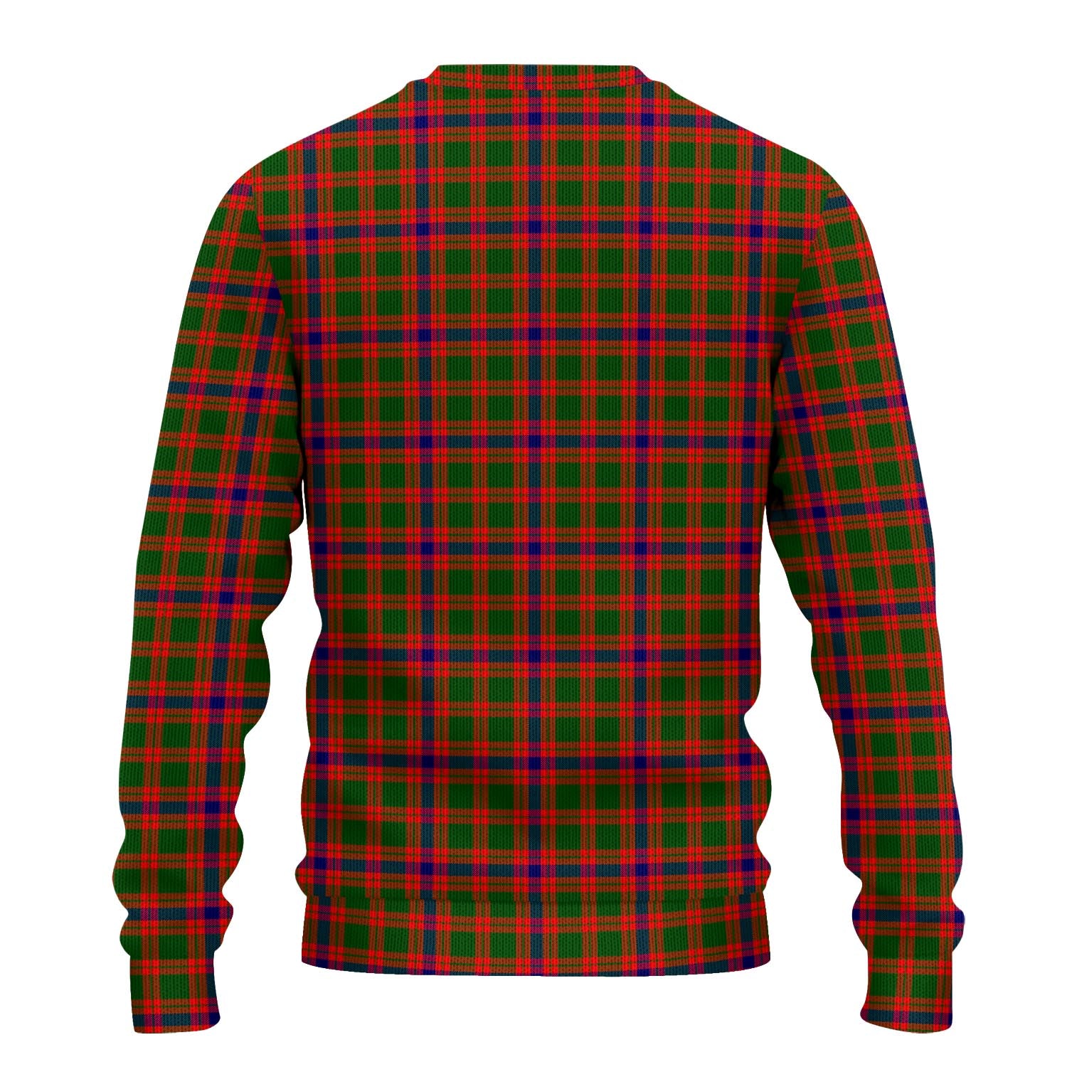 Skene Modern Tartan Knitted Sweater with Family Crest - Tartanvibesclothing