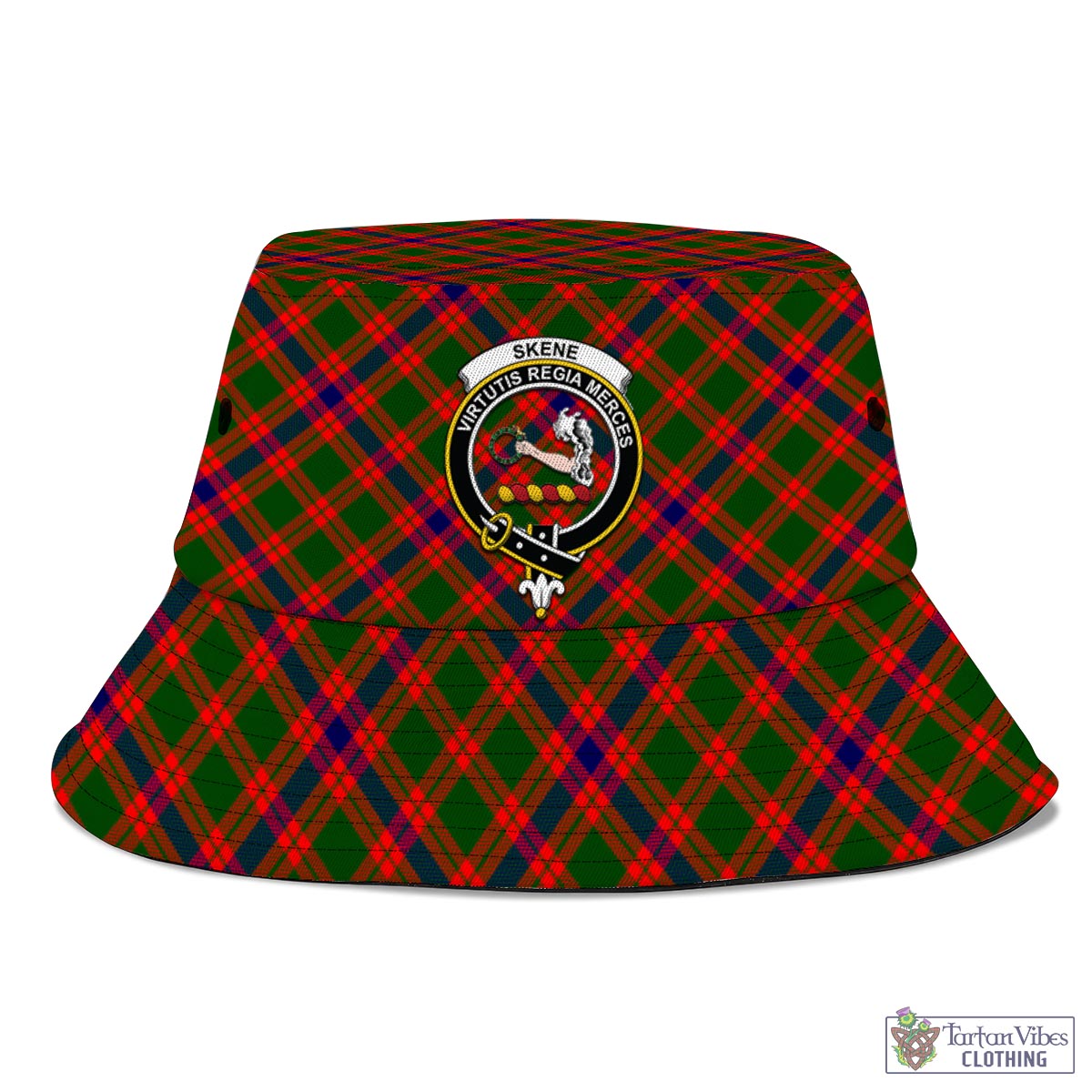 Tartan Vibes Clothing Skene Modern Tartan Bucket Hat with Family Crest