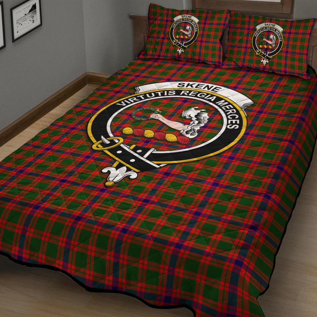 Skene Modern Tartan Quilt Bed Set with Family Crest