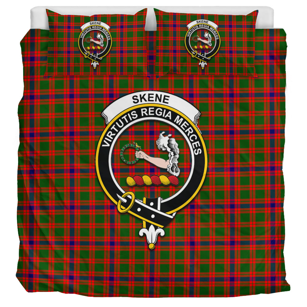 Skene Modern Tartan Bedding Set with Family Crest UK Bedding Set UK Super King 104*94 inch - Tartan Vibes Clothing