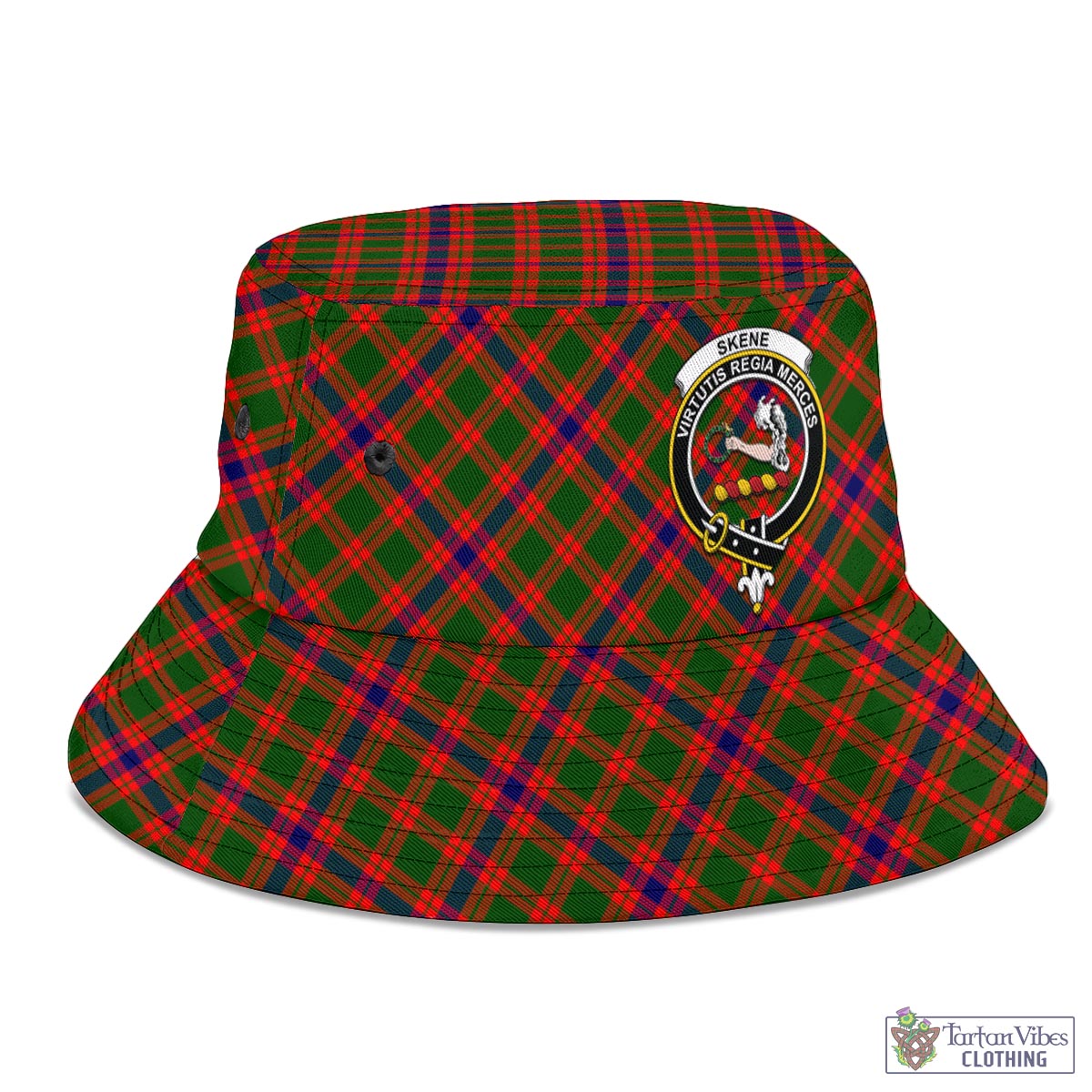 Tartan Vibes Clothing Skene Modern Tartan Bucket Hat with Family Crest