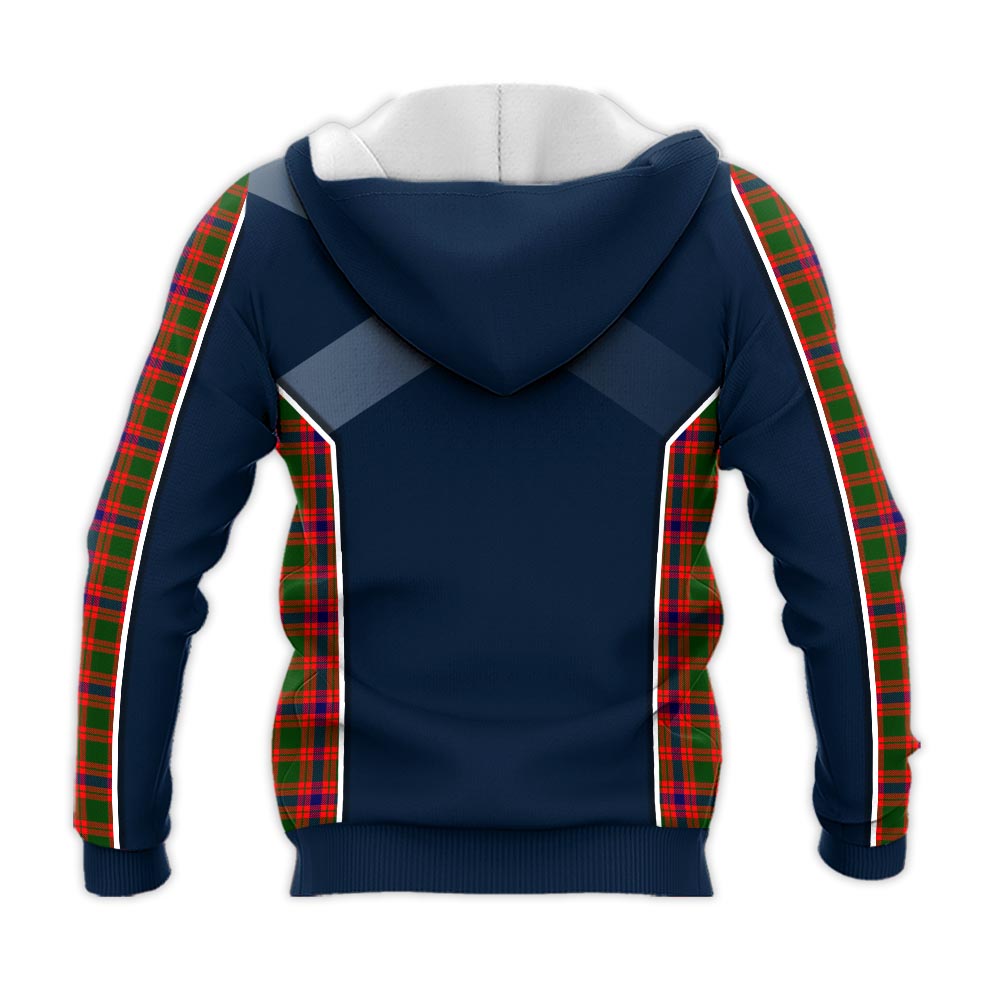 Tartan Vibes Clothing Skene Modern Tartan Knitted Hoodie with Family Crest and Scottish Thistle Vibes Sport Style
