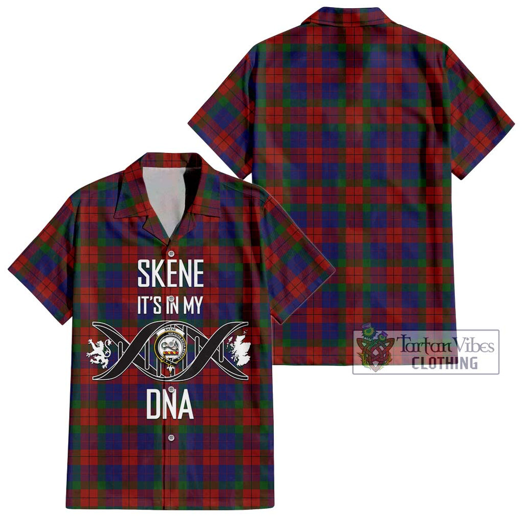 Skene of Cromar Tartan Short Sleeve Button Shirt with Family Crest DNA In Me Style Kid - Tartanvibesclothing Shop