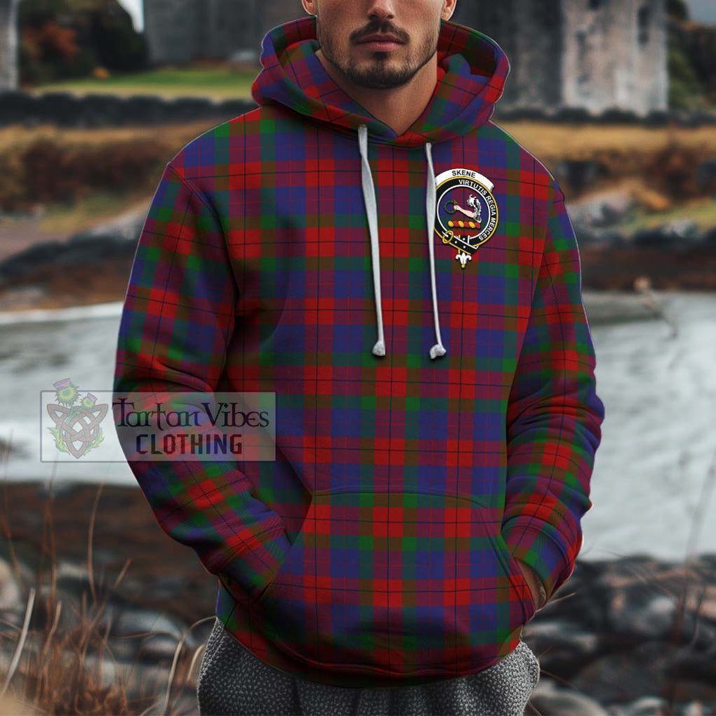 Skene of Cromar Tartan Cotton Hoodie with Family Crest Pullover Hoodie XS - Tartan Vibes Clothing