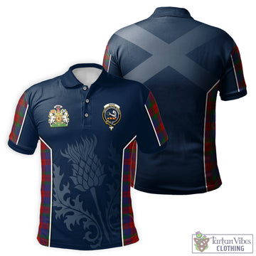 Skene of Cromar Tartan Men's Polo Shirt with Family Crest and Scottish Thistle Vibes Sport Style