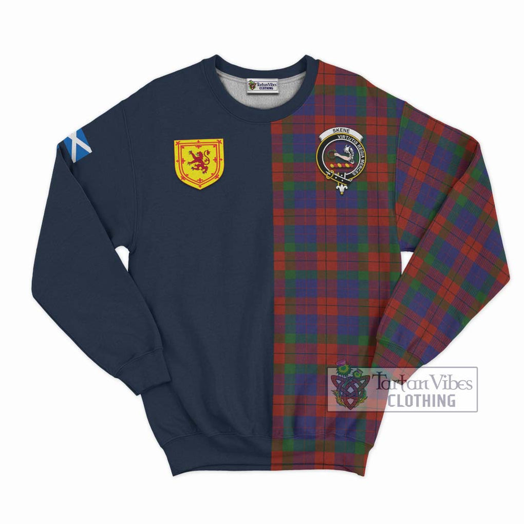 Tartan Vibes Clothing Skene of Cromar Tartan Sweatshirt with Scottish Lion Royal Arm Half Style