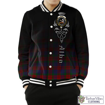 Skene of Cromar Tartan Baseball Jacket Featuring Alba Gu Brath Family Crest Celtic Inspired