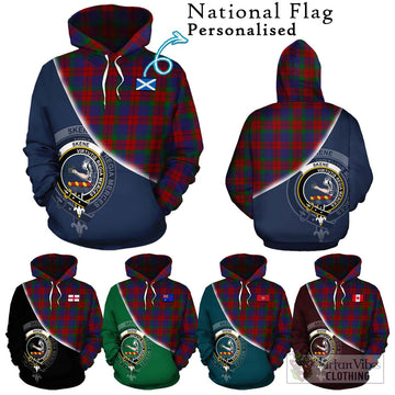 Skene of Cromar Tartan Hoodie with Personalised National Flag and Family Crest Half Style