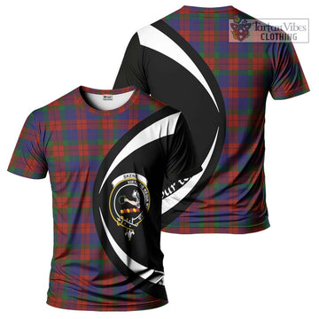 Skene of Cromar Tartan T-Shirt with Family Crest Circle Style