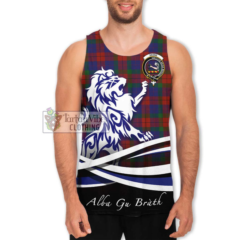 Skene of Cromar Tartan Men's Tank Top with Alba Gu Brath Regal Lion Emblem Men - Tartanvibesclothing Shop