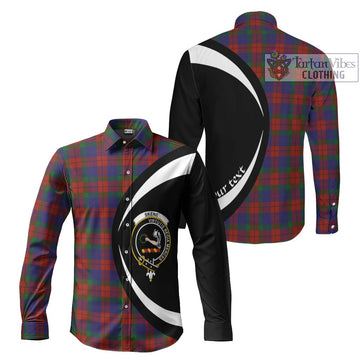 Skene of Cromar Tartan Long Sleeve Button Up with Family Crest Circle Style