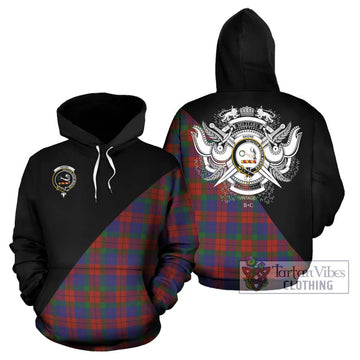 Skene of Cromar Tartan Hoodie with Family Crest and Military Logo Style