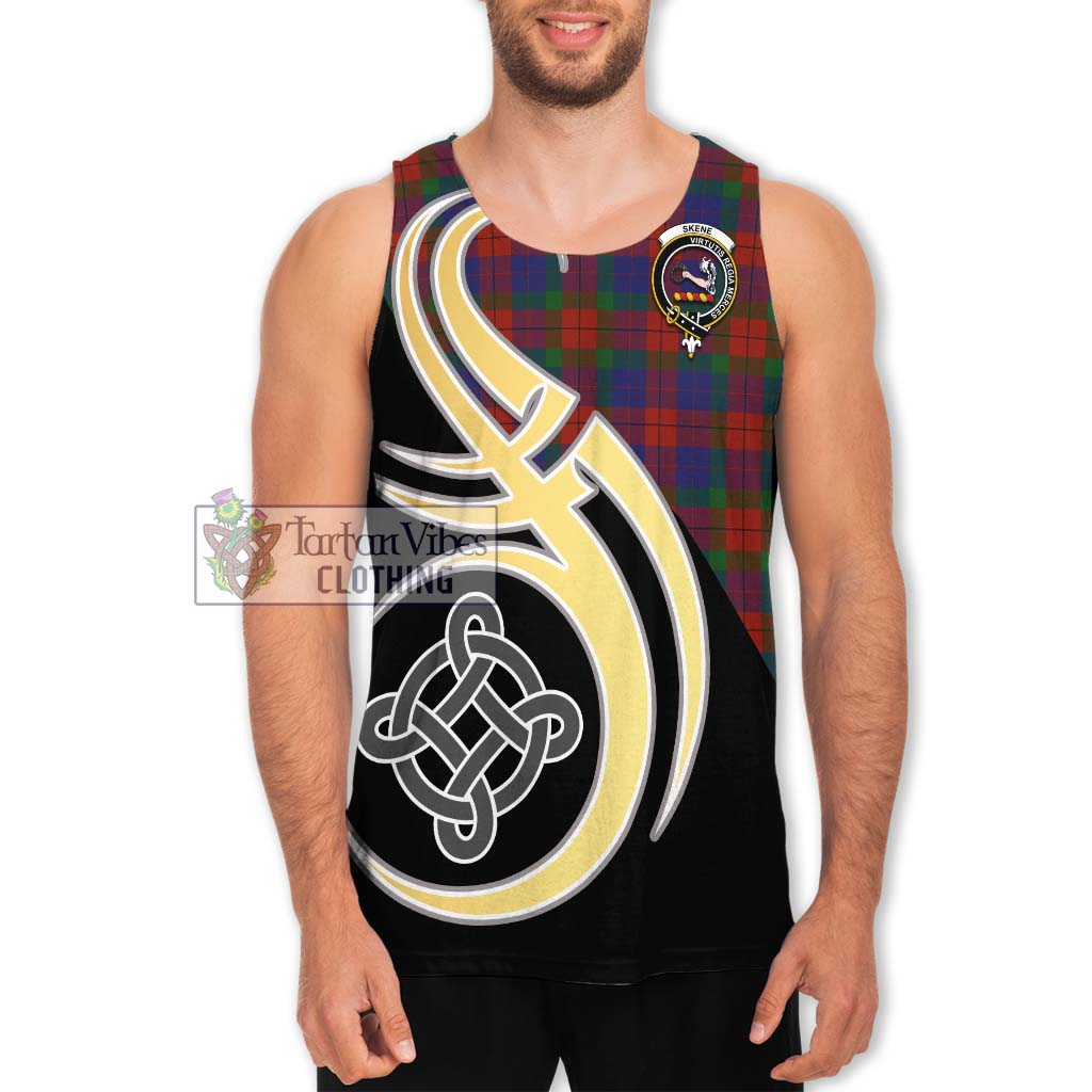 Skene of Cromar Tartan Men's Tank Top with Family Crest and Celtic Symbol Style Men - Tartan Vibes Clothing