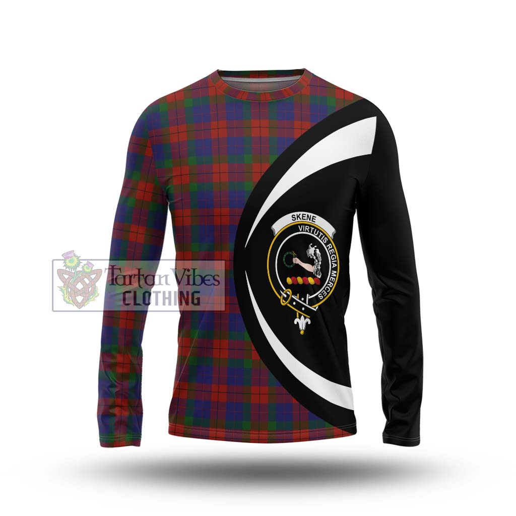 Skene of Cromar Tartan Long Sleeve T-Shirt with Family Crest Circle Style Unisex - Tartan Vibes Clothing