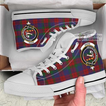 Skene of Cromar Tartan High Top Shoes with Family Crest