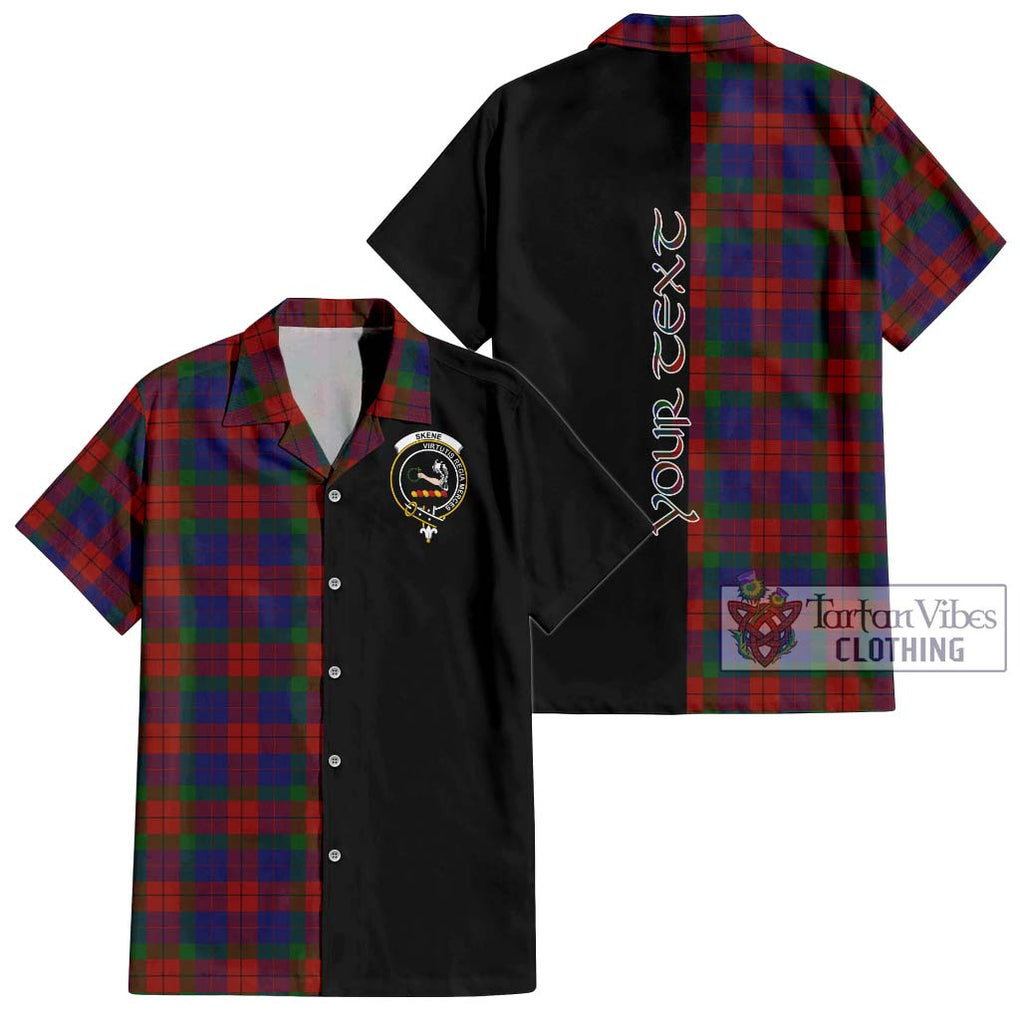 Skene of Cromar Tartan Short Sleeve Button Shirt with Family Crest and Half Of Me Style Kid - Tartanvibesclothing Shop