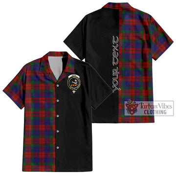 Skene of Cromar Tartan Short Sleeve Button Shirt with Family Crest and Half Of Me Style