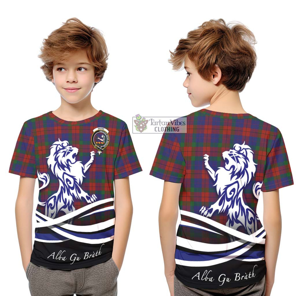 Skene of Cromar Tartan Kid T-Shirt with Alba Gu Brath Regal Lion Emblem Youth XL Size14 - Tartanvibesclothing Shop