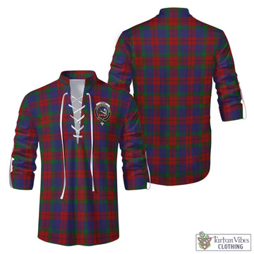 Skene of Cromar Tartan Men's Scottish Traditional Jacobite Ghillie Kilt Shirt with Family Crest