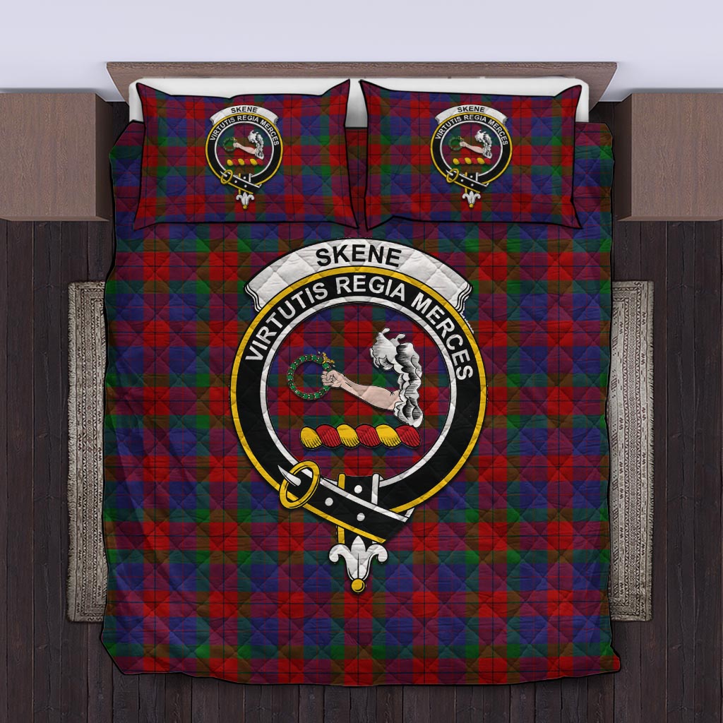 Skene of Cromar Tartan Quilt Bed Set with Family Crest Twin - Tartan Vibes Clothing