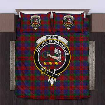 Skene of Cromar Tartan Quilt Bed Set with Family Crest